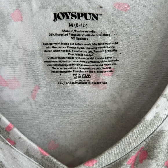 Joyspun Women's Floral Nightgown - Gray and Pink Sz M - Picture 3 of 3